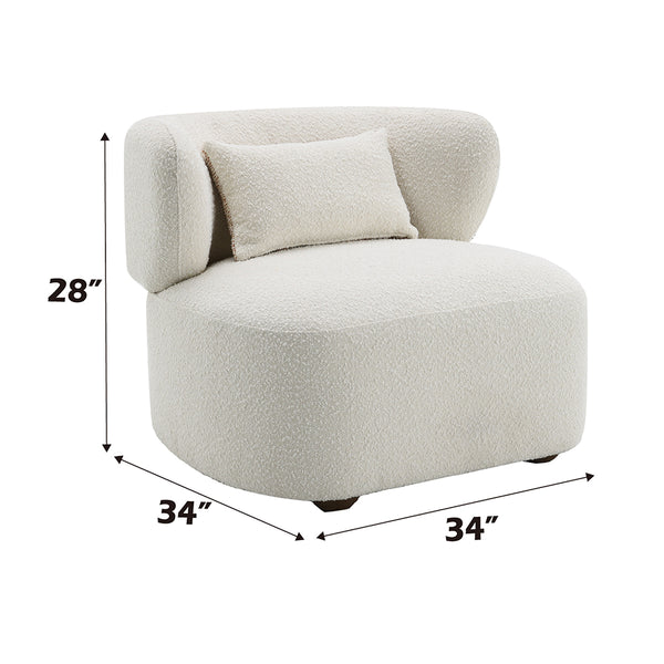 ACME Darius Beige Boucle Accent Chair with Pillow Model AC02589