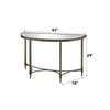 ACME Aditya Mirrored & Antique Brass Console Table with Mirror Model AC02737