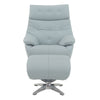 ACME Janella Babyblue Top Grain Leather Accent Chair with Swivel & Ottoman Model AC02990