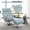 ACME Janella Babyblue Top Grain Leather Accent Chair with Swivel & Ottoman Model AC02990
