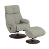 ACME Kandoro Gray Top Grain Leather Leather & Brown Base Accent Chair with Swivel & Ottoman Model AC02991