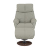 ACME Kandoro Gray Top Grain Leather Leather & Brown Base Accent Chair with Swivel & Ottoman Model AC02991