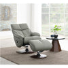 ACME Kandoro Gray Top Grain Leather Leather & Brown Base Accent Chair with Swivel & Ottoman Model AC02991