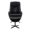 ACME Labonita Black Top Grain Leather & Black Accent Chair with Swivel & Ottoman Model AC02992