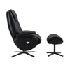 ACME Labonita Black Top Grain Leather & Black Accent Chair with Swivel & Ottoman Model AC02992