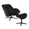 ACME Labonita Black Top Grain Leather & Black Accent Chair with Swivel & Ottoman Model AC02992