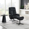 ACME Labonita Black Top Grain Leather & Black Accent Chair with Swivel & Ottoman Model AC02992