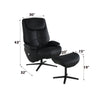 ACME Labonita Black Top Grain Leather & Black Accent Chair with Swivel & Ottoman Model AC02992