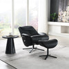 ACME Labonita Black Top Grain Leather & Black Accent Chair with Swivel & Ottoman Model AC02992