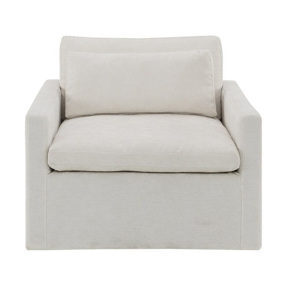 ACME Naveen Ivory Fabric Swivel Chair with Pillow Model AC03142