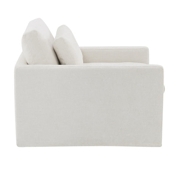 ACME Naveen Ivory Fabric Swivel Chair with Pillow Model AC03142