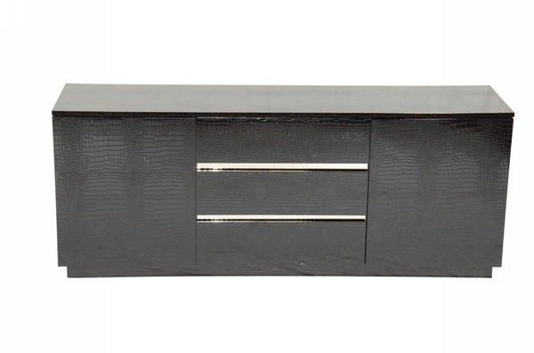 Armani Xavira Skyline Modern Black Crocodile Lacquer Buffet Model VGUNAC636-180-BLK