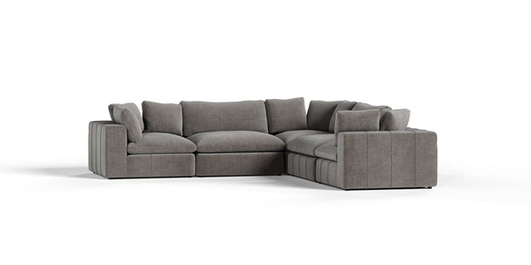 Divani Casa Vicki Modern Grey Fabric Modular Sectional Sofa 5 Piece Sectional Model VGKK-KF.8033-SECT-GRY-5-Piece Sectional