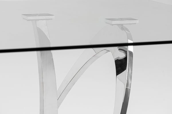 Modrest Adelaide Modern Stainless Steel & Glass Dining Table Model VGVCT1301S