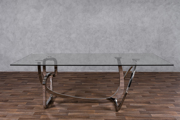 Modrest Adelaide Modern Stainless Steel & Glass Dining Table Model VGVCT1301S