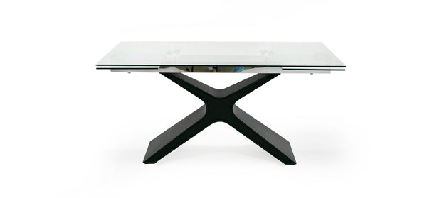 Modrest Adler Modern Black Glass Extendable 63" | 94 5" Dining Table Model VGYF-DT8941-BLK-DT