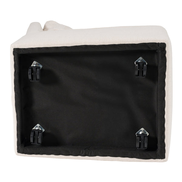 Modrest Adrian Modern Beige Fabric Dining Chair With Castor Wheels Model VGKK-KF-Y1066-BGE