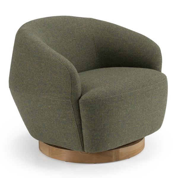 Divani Casa Agatha Modern Hemp Fabric Swivel Accent Chair Model VGKK-KF.A1203-HEMP