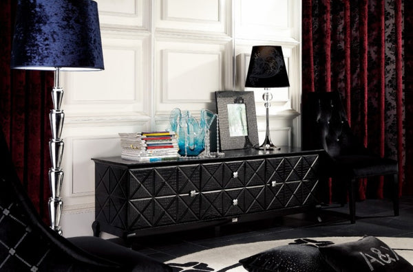 Monte Cristo Black Crocodile Lacquer TV Stand