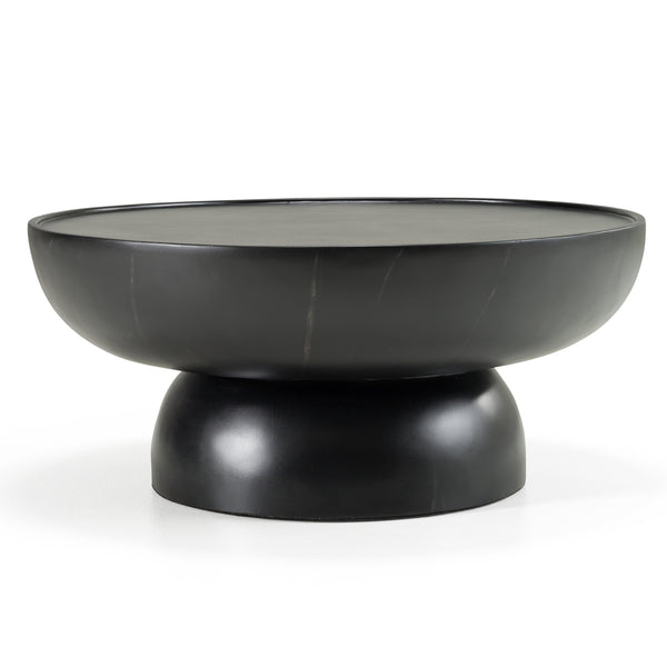 Modrest Akron Modern Black & White Faux Marble Round Coffee Table Model VGVC-CT25099