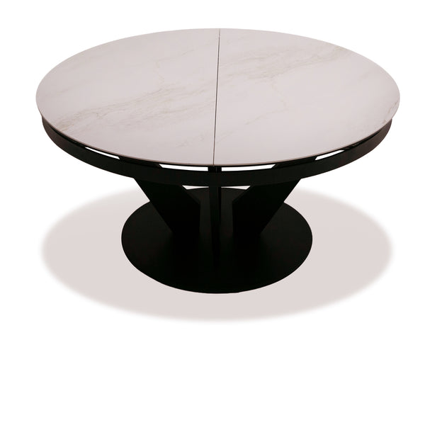 Modrest Alberta Modern Black And White Ceramic Extendable 59" | 86 5" Oval Dining Table Model VGYF-DT8951-BLK-DT