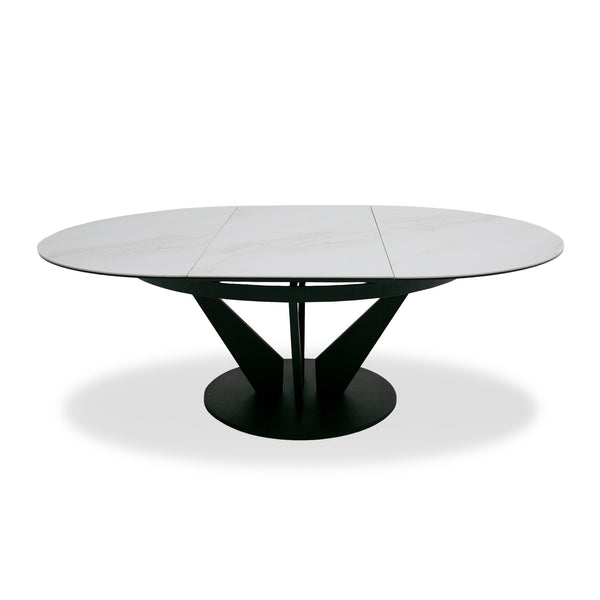 Modrest Alberta Modern Black And White Ceramic Extendable 59" | 86 5" Oval Dining Table Model VGYF-DT8951-BLK-DT