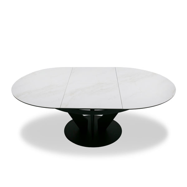 Modrest Alberta Modern Black And White Ceramic Extendable 59" | 86 5" Oval Dining Table Model VGYF-DT8951-BLK-DT
