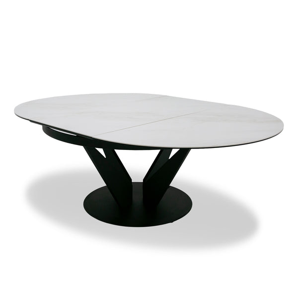 Modrest Alberta Modern Black And White Ceramic Extendable 59" | 86 5" Oval Dining Table Model VGYF-DT8951-BLK-DT