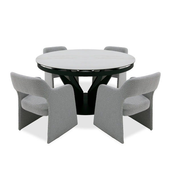 Modrest Alberta Modern Black And White Ceramic Extendable 59" | 86 5" Oval Dining Table Model VGYF-DT8951-BLK-DT