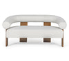 Aledo Modern Off-White Fabric + Oak Loveseat