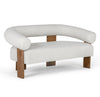 Aledo Modern Off-White Fabric + Oak Loveseat