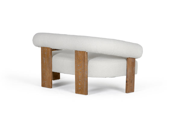 Modrest Aledo Modern Off White Fabric & Oak Loveseat Model VGMY-1361-L