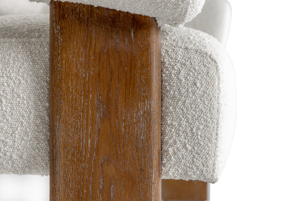 Modrest Aledo Modern Off White Fabric & Oak Loveseat Model VGMY-1361-L