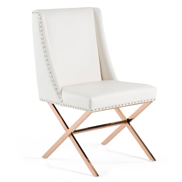 Modrest Alexia Modern White & Rosegold Dining Chair Model VGVCB8356-WHT