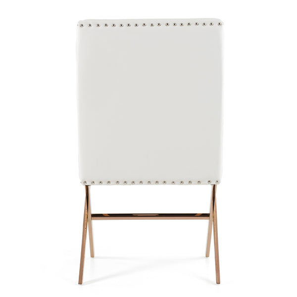 Modrest Alexia Modern White & Rosegold Dining Chair Model VGVCB8356-WHT