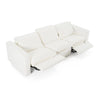 Almagre Modern White Fabric Sofa w/ 3 Electric Recliners