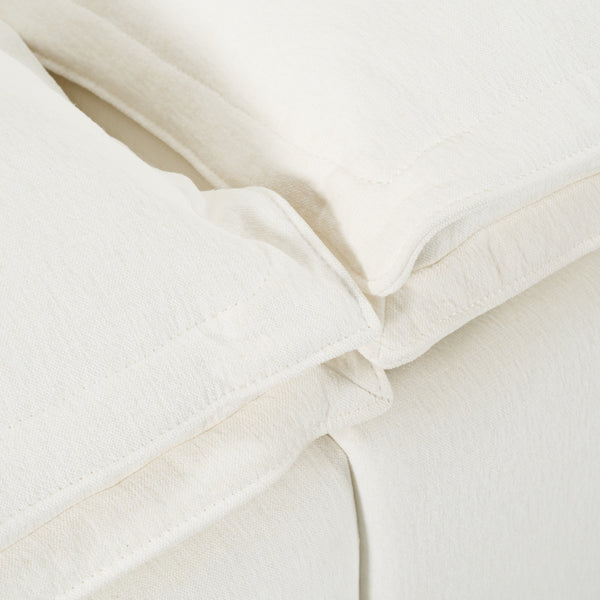 Almagre Modern White Fabric Sofa w/ 3 Electric Recliners