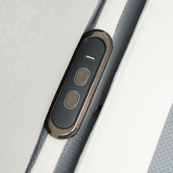 Divani Casa Almagre Modern White Fabric Sofa With 3 Electric Recliners Model VGEV-G2315-WHT