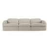 Ambler Modern Off-White Fabric Sofa w/ 2 Power Recliners