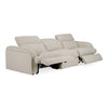 Ambler Modern Off-White Fabric Sofa w/ 2 Power Recliners
