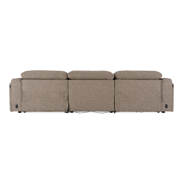Ambler Modern Brown Fabric Sofa w/ 2 Power Recliners