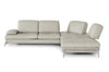 Andrea Modern Grey Leather Sectional Sofa
