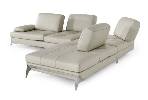 Andrea Modern Grey Leather Sectional Sofa