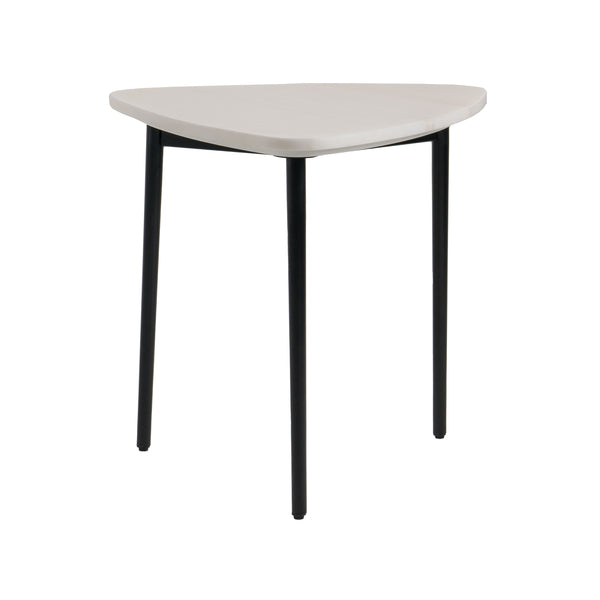 Modrest Andros White Marble & Black Metal End Table Model VGGMM-ET-1582-WHT-ET