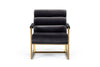 Modrest Anton Modern Grey Velvet & Brass Accent Chair Model VGMY-2749-GRY