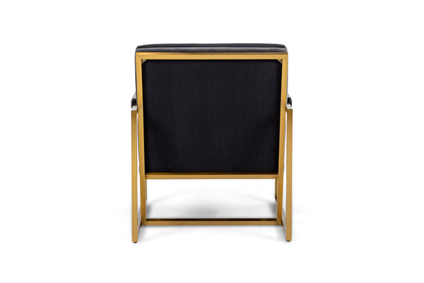 Modrest Anton Modern Grey Velvet & Brass Accent Chair Model VGMY-2749-GRY