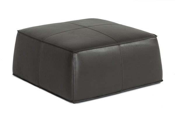 Divani Casa April Modern Dark Grey Leather Square Ottoman Model VGKKKFD1000-DKGRY-3