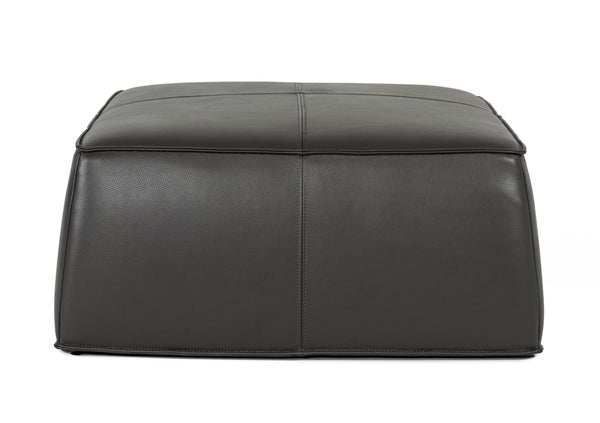 Divani Casa April Modern Dark Grey Leather Square Ottoman Model VGKKKFD1000-DKGRY-3