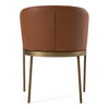 Aragon Modern Brown Vegan Leather + Brass Dining Chair