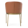 Modrest Aragon Modern Brown Vegan Leather & Brass Dining Chair Model VGGA-6206CH-1-BRN